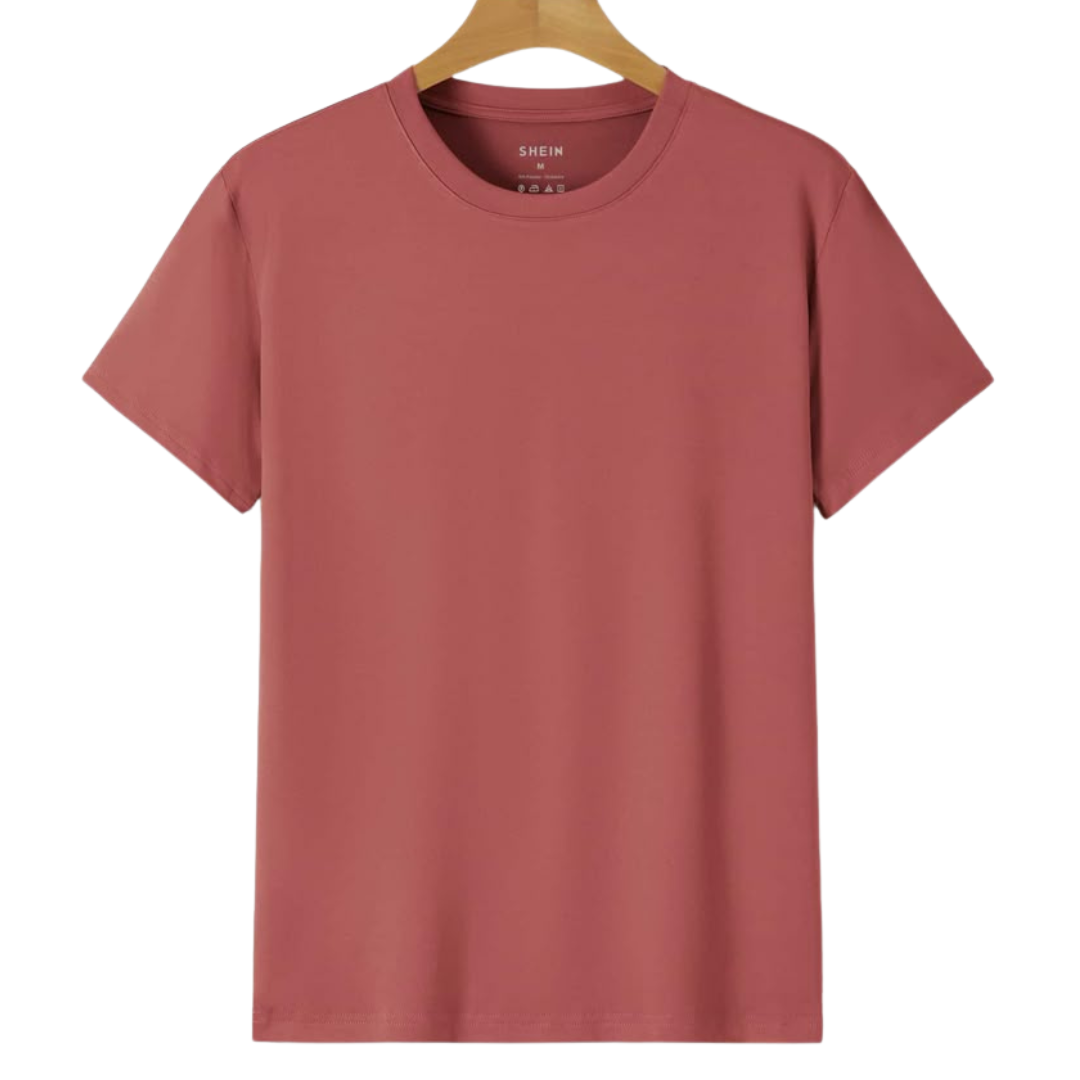 Men’s Solid Round Neck T-Shirt – Casual Basic Tee